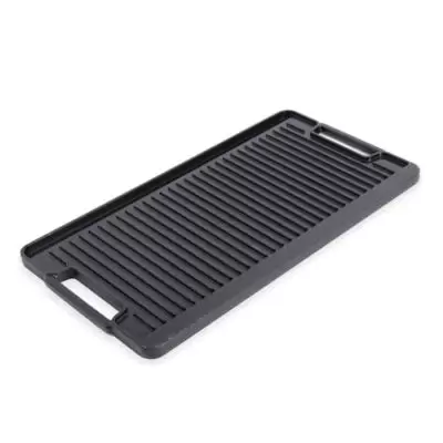 Artisanal Kitchen Supply® Pre-Seasoned Cast Iron Stovetop Grill/Griddle in Black