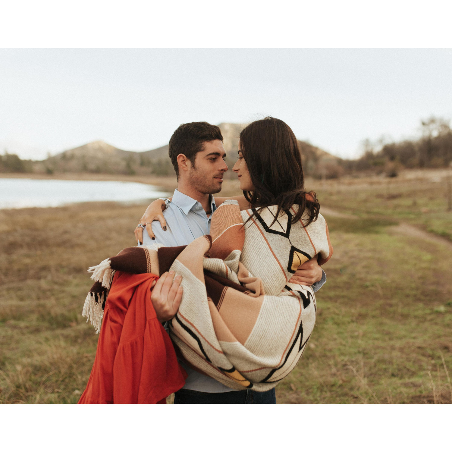 Wrapped up in love and this beautiful blanket given to Dylan by her aunt Zaza. Julian, Ca. (Lake Cuyamaca)