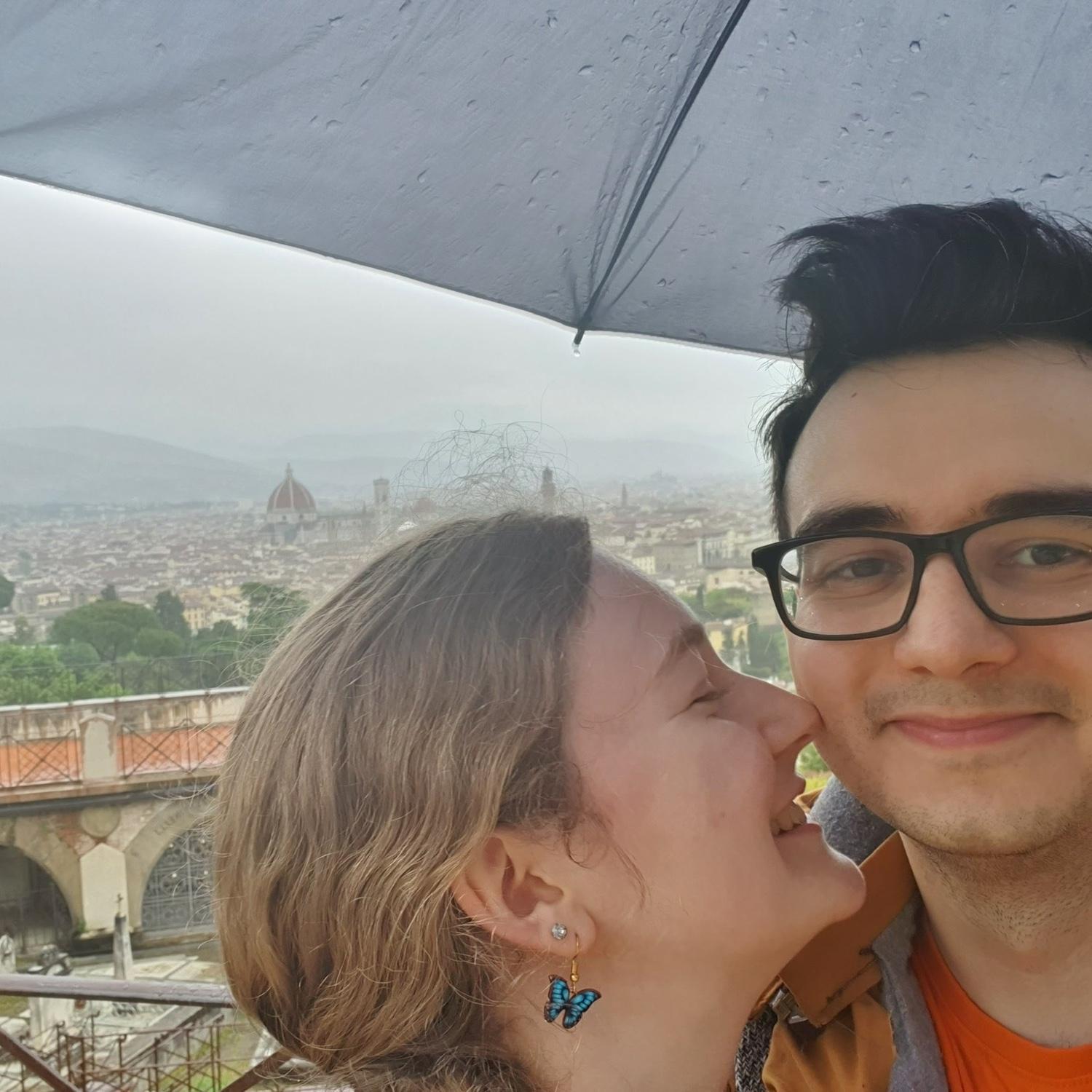 Even with rainy weather we were happily together - Florence, Italy - May 2022