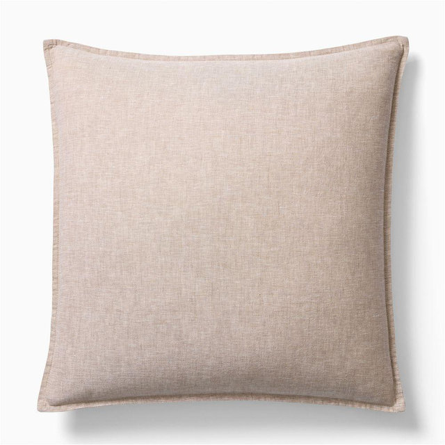 European Flax Linen Pillow Cover, Dark Flax, 24x24