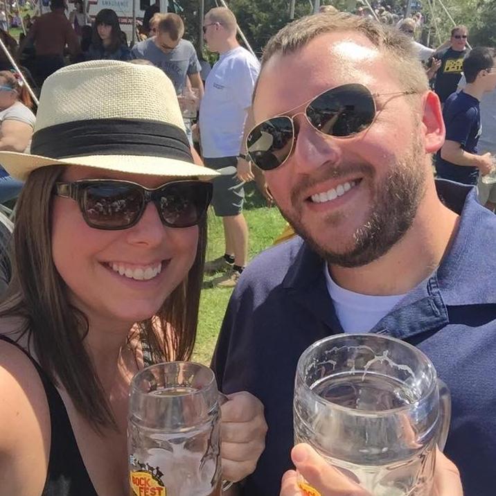 Enjoying a beer fest with goat races!