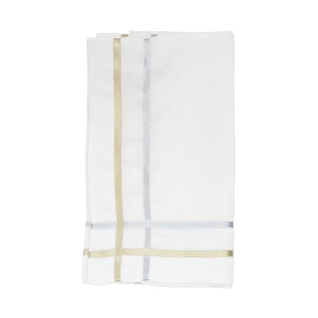Juliska Metallic Ribbon Lattice Gold & Silver Napkin