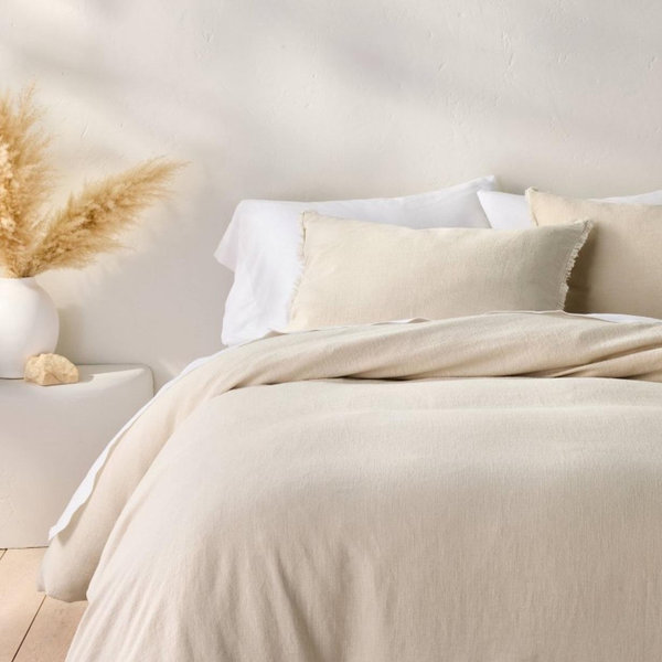 Heavyweight Linen Blend Duvet Cover & Pillow Sham Set - Casaluna™
