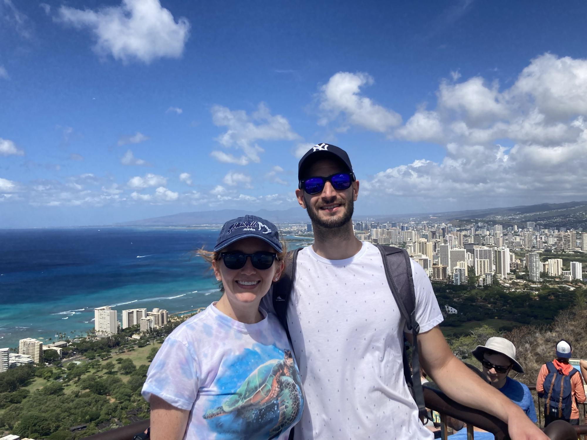 Top of Diamond Head mountain in Hawaii