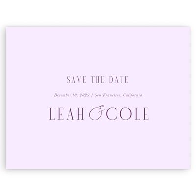 Light Lilac, Purple Wedding Digital Save the Date - Glen Landscape