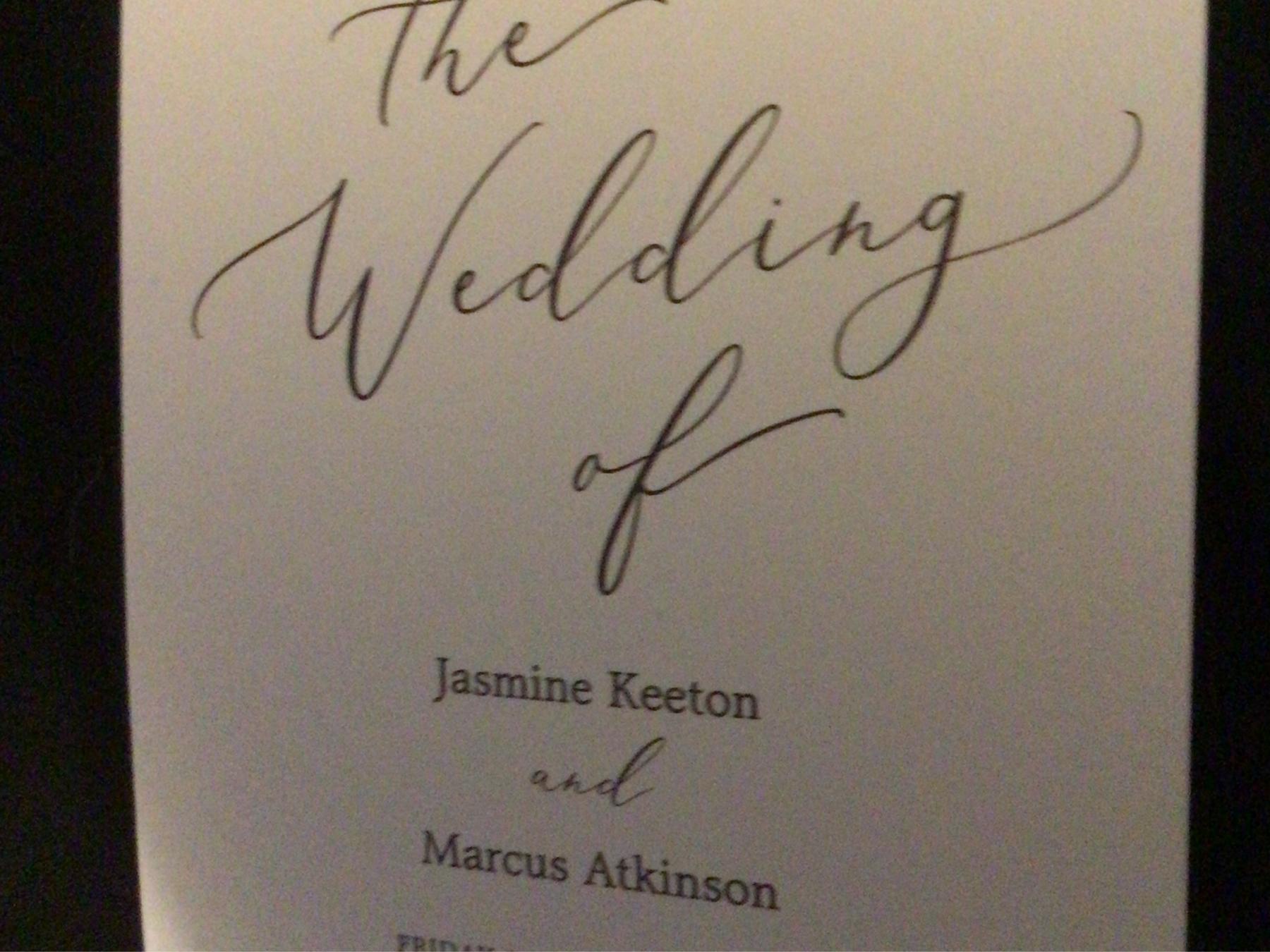 The Wedding Website of Jasmine Keeton and Marcus Atkinson