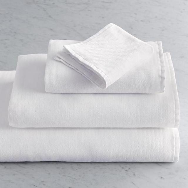 Restoration Hardware Heathered Cotton-Linen Reversible Bath Towel