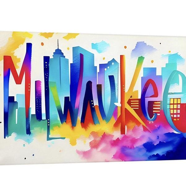 City Strokes Milwaukee Stretched Canvas Print