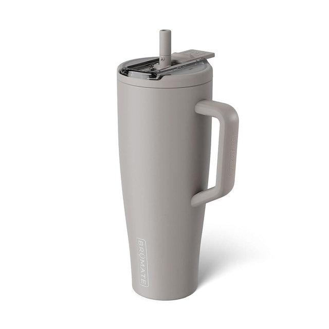 BrüMate Era Flip 40oz Tumbler with 100% Leakproof Covered Straw Lid | Hygienic Covered Straw | Insulated Stainless Steel Water Bottle with Handle | Cup Holder Friendly | BPA-Free (Mocha)