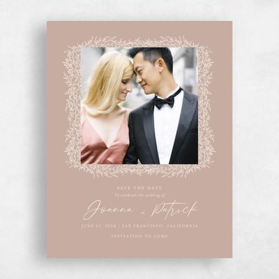 Latte, Brown Wedding Save the Date - Birchwood Photo