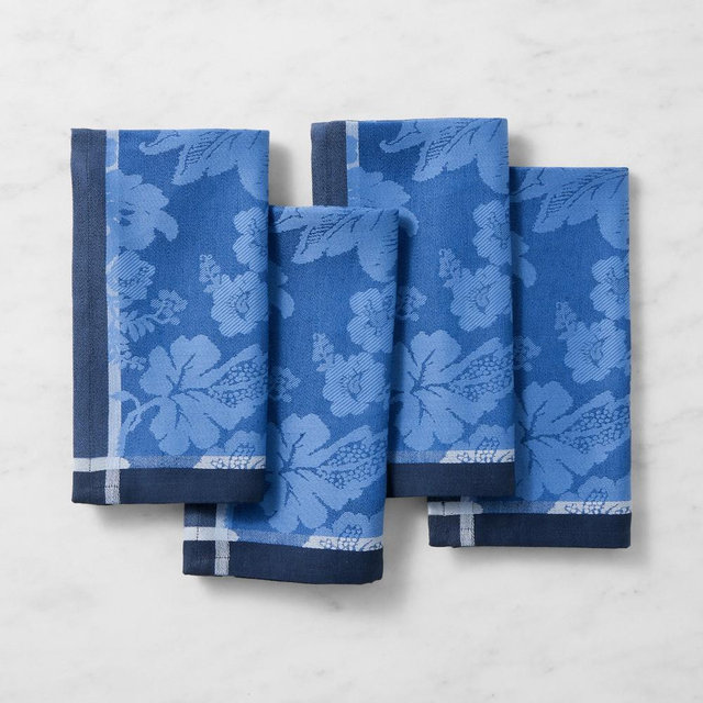 Filomena Jacquard Napkins, Set of 4, Blue