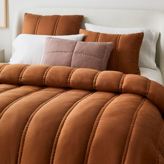 Silky TENCEL Plush Comforter, Full/Queen, Terracotta