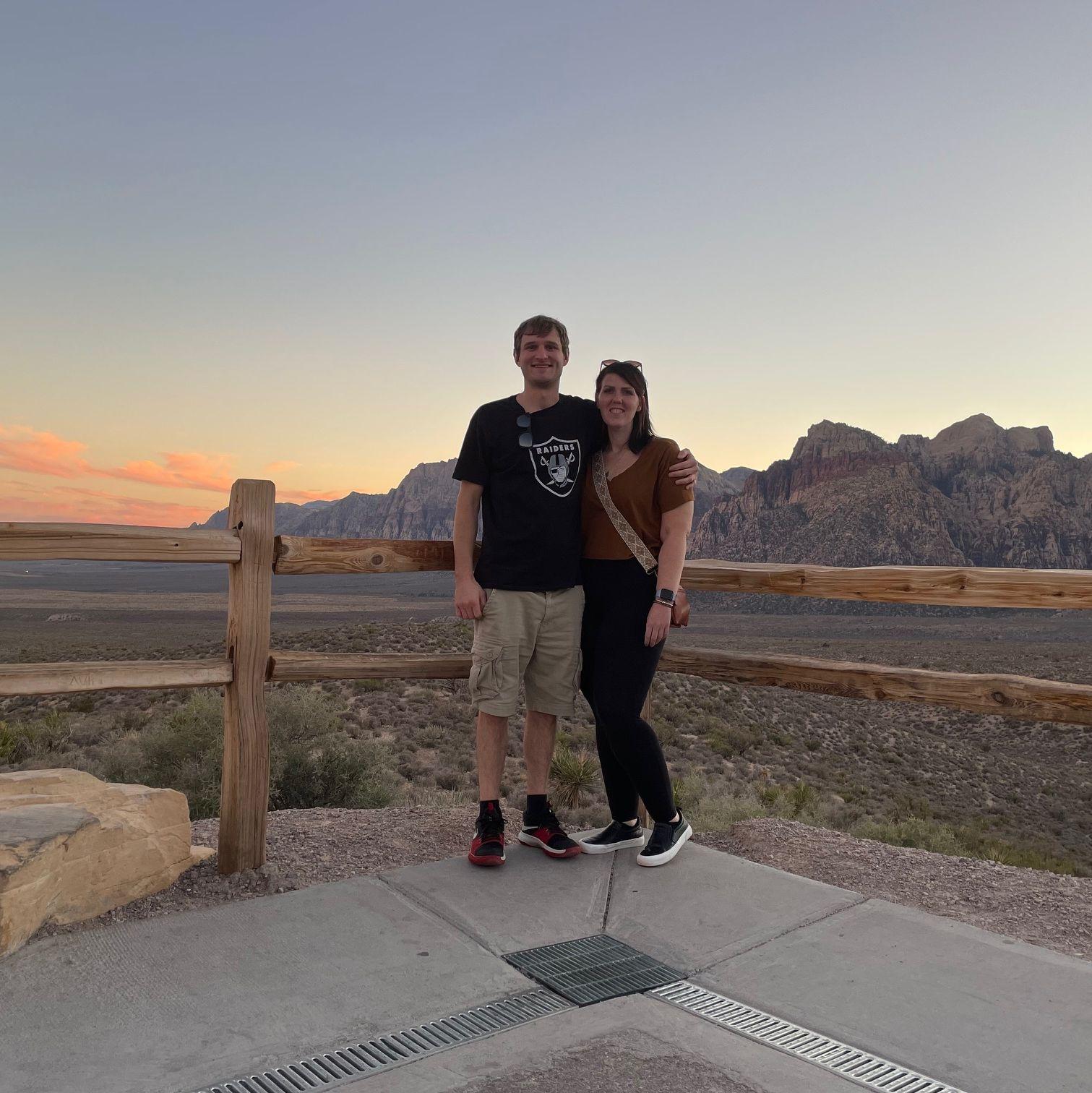 We rented a Mustang convertible and drove through beautiful Red Rock Canyon at sunset! October 20, 2022R