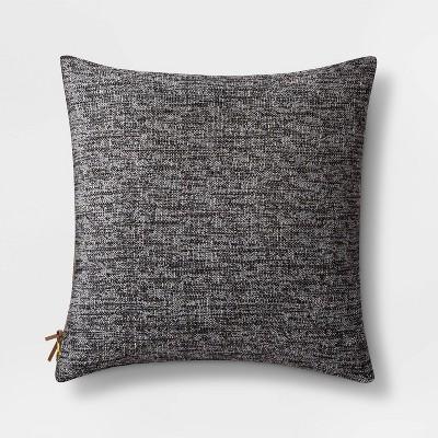 Woven Square Pillow with Exposed Zipper Black - Project 62&#8482;