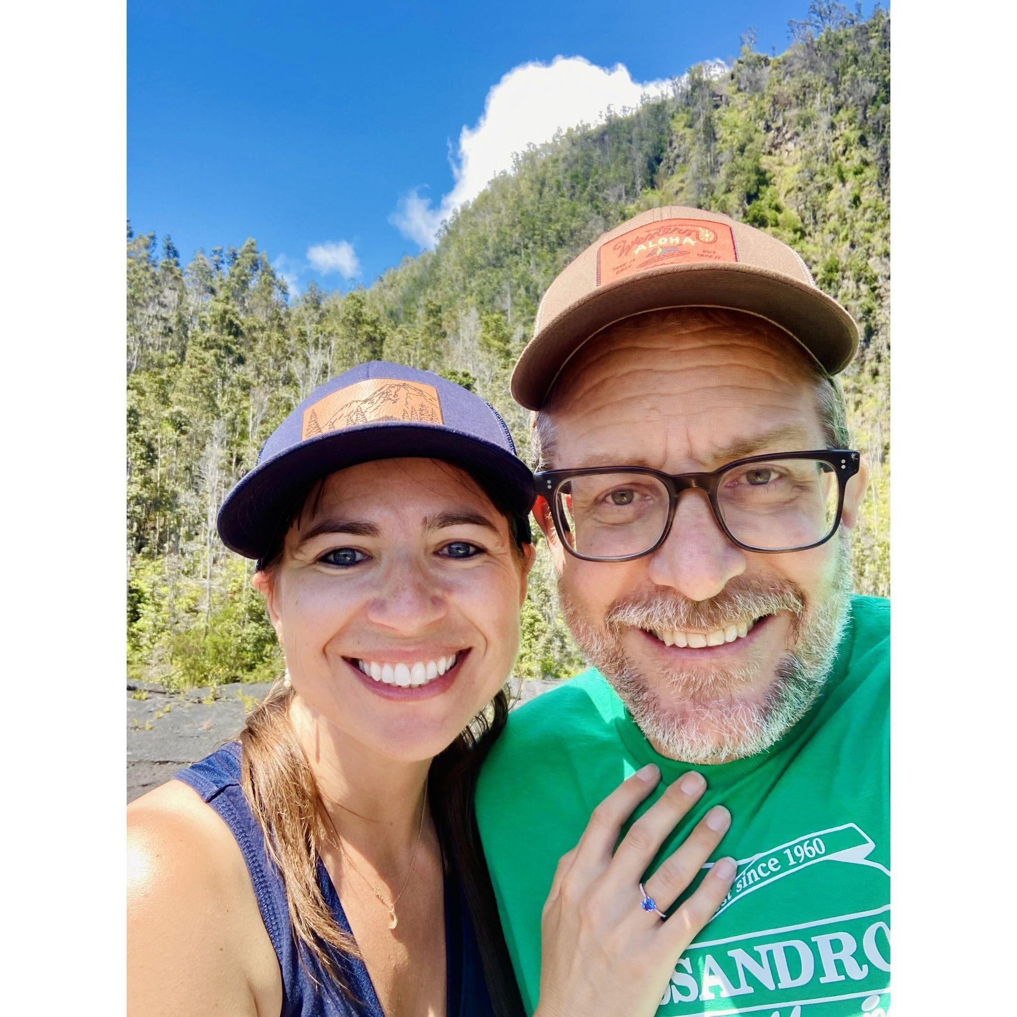 Josh proposed to Savi inside the Kilauea Volcano, August 2023