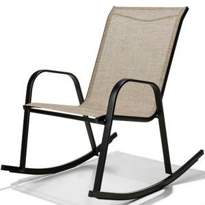 Mosaic Livingston Sling Oversized Stack Rocker Chair Tan