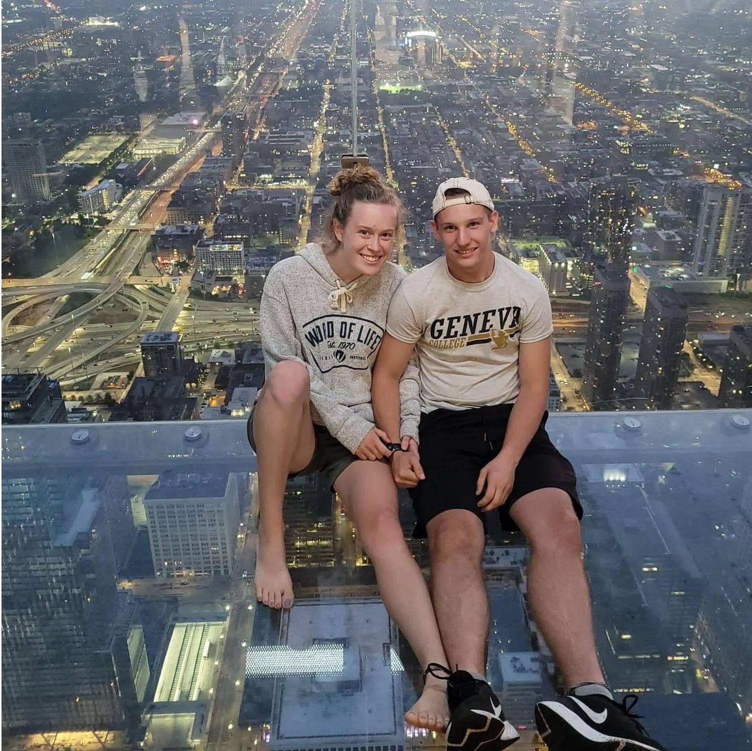 Sitting 103 stories above Chicago!