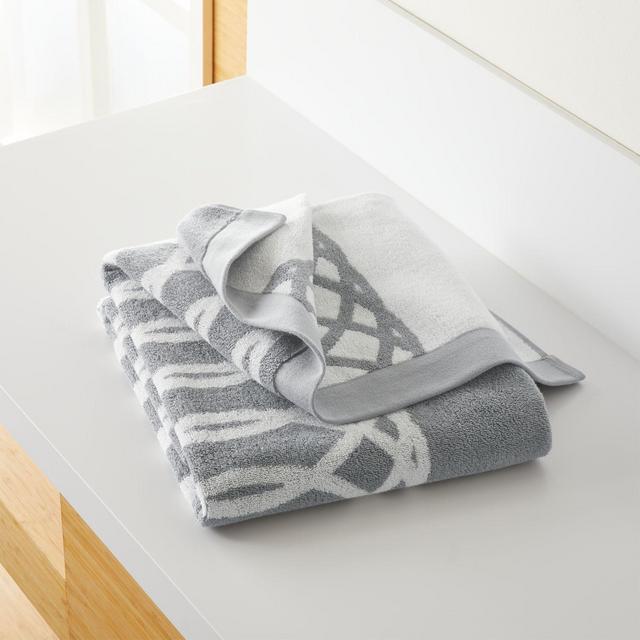 Hadli Grey Organic Jacquard Bath Towel