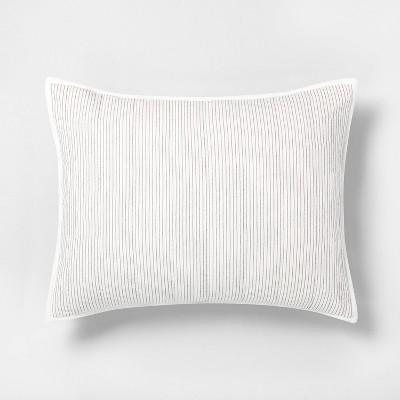 Microstripe Pillow Sham Sour Cream / Railroad Gray - Hearth & Hand™ with Magnolia