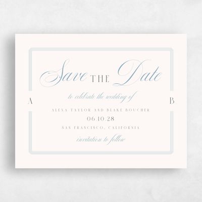 Blue Typography Wedding Save the Date - Felicity Type