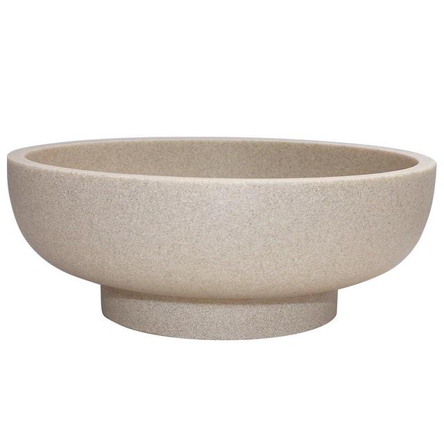 LIN CHUAN Large Decorative Bowl, Fruit Bowl for Kitchen Counter, Modern Resin Bowl for Home Decor, Key Holder for Entry Table, Beige
