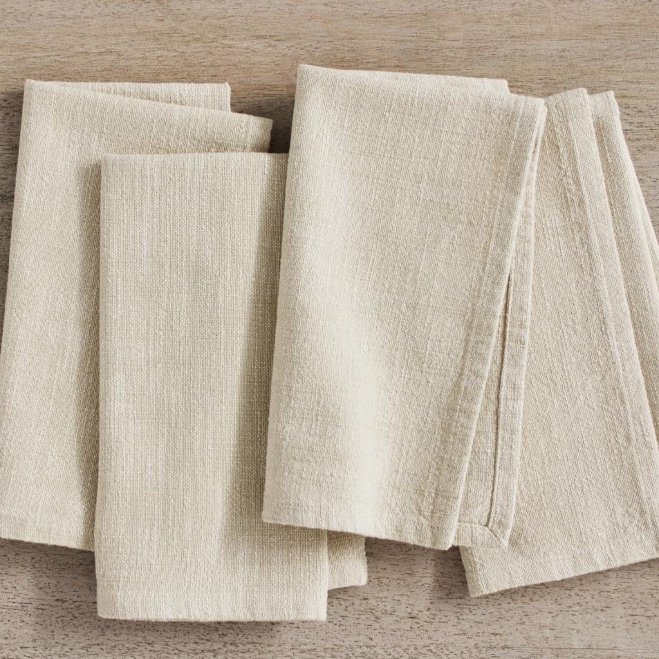 Organic Cotton Casual Napkins - Set of 4 in Flax Color
