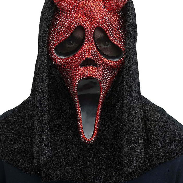 Fun World Rhinestone Devil Ghost Face Adult Mask