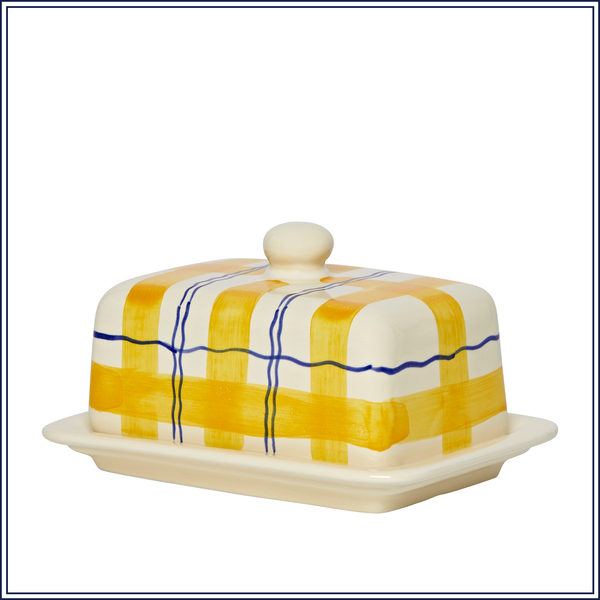 TARTAN CERAMIC BUTTER DISH