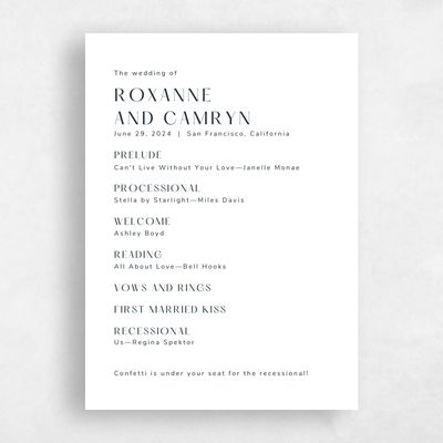 White Wedding Program - Cerrito