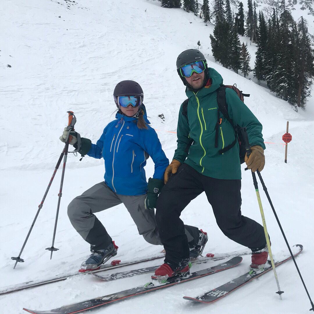Becca’s first day on telemark skis! She says it’s very fun! :) Big Sky, MT