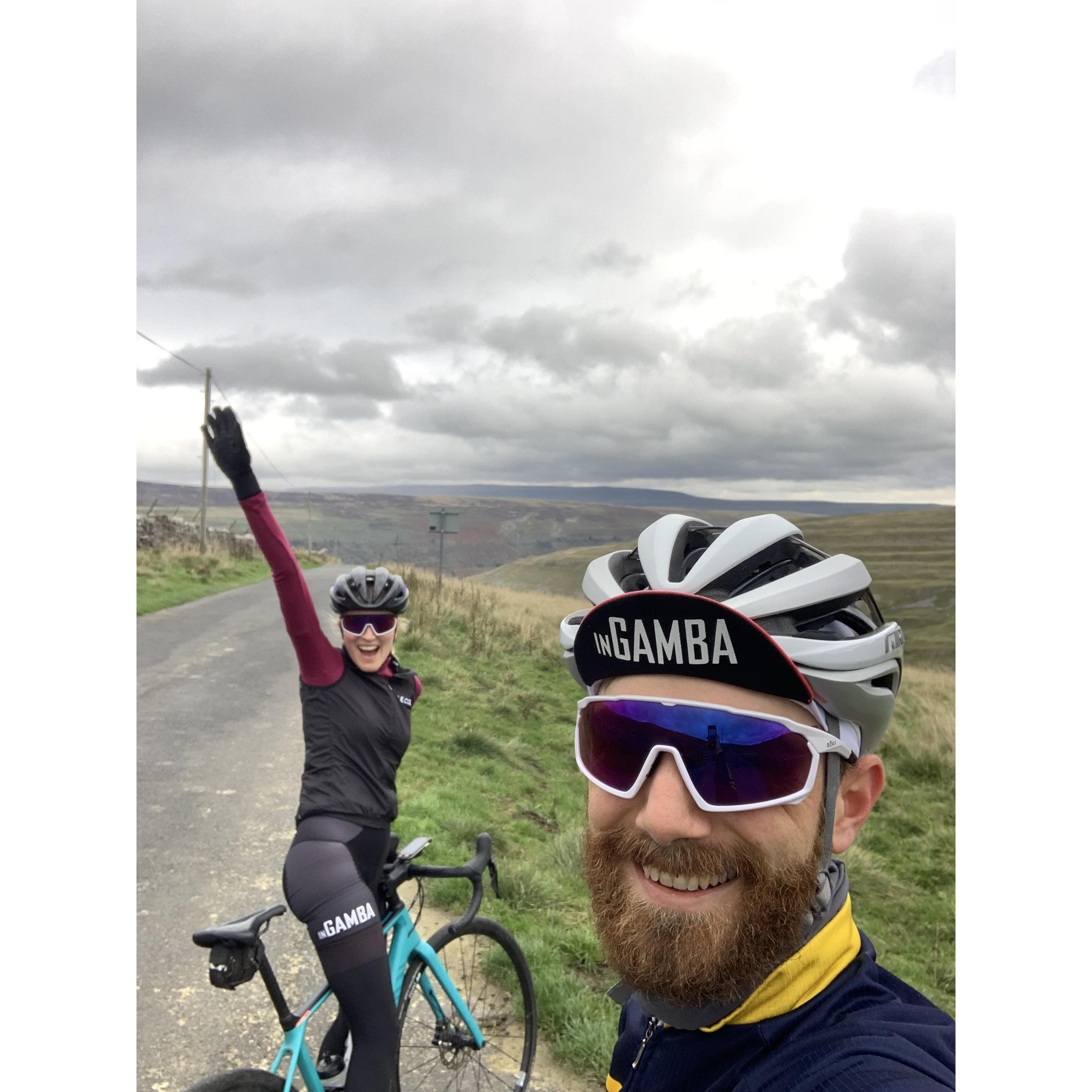 We love cycling! This is us in the Yorkshire Dales!