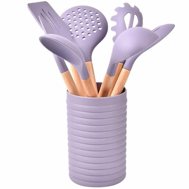 OVENTE Silicone Cooking Utensils Set - Food Grade Rubber Spatulas Heat  Resistant w/ Stainless Steel Core & Seamless Design, Non Stick Rubber  Spatula