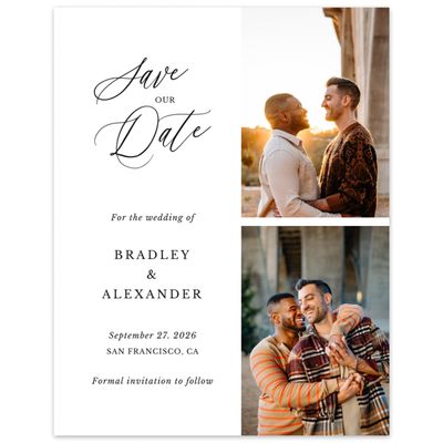 White Wedding Digital Save the Date - Andros Multiphoto