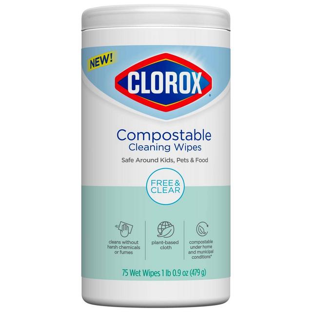 Clorox Compostable Wipes - Free & Clear - 75ct