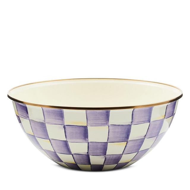 MacKenzie-Childs Violet Check Large Everyday Bowl