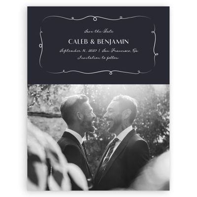 Black Simple Wedding Digital Save the Date - Kasey Photo