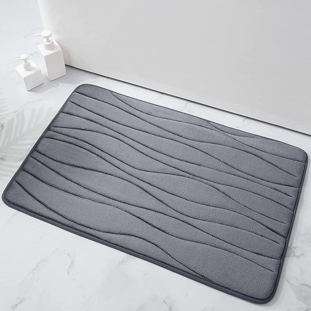 Buganda Memory Foam Bathroom Rugs, Extra Soft, Plush Bath Rugs, Absorbent, Non-Slip, Machine Washable Bath Mat for Bathroom (17''x24'', Dark Grey)