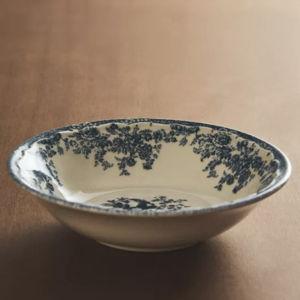 FLORAL EARTHENWARE BOWL- BLUE