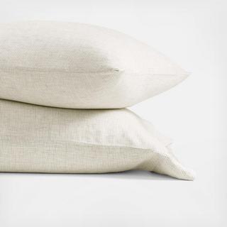 Grid Natural Hemp Fiber Pillowcase, Set of 2