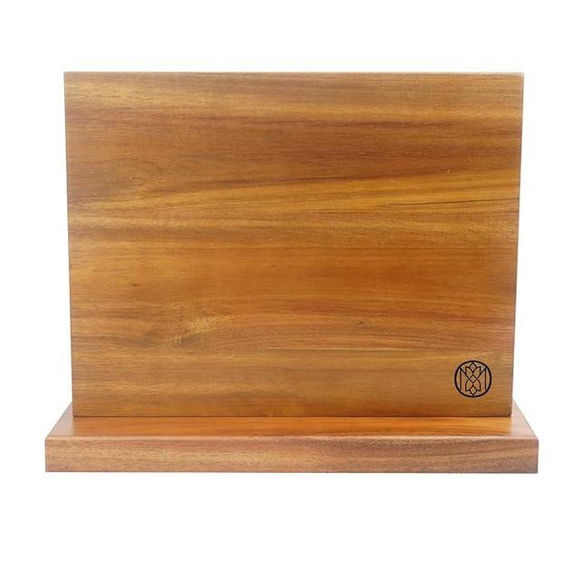 Omni Felix Magnetic Knife Block, Clean and Efficient Knife Holder and Storage, Beautiful Natural Acacia Wood Knife Display Stand, Strong Magnetic Double Kitchen Knife Holder