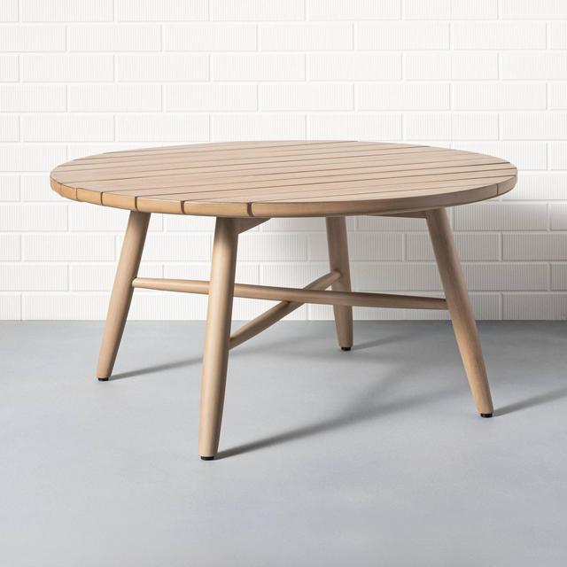 Outdoor Round Wood Coffee Table Natural - Hearth & Hand™ with Magnolia