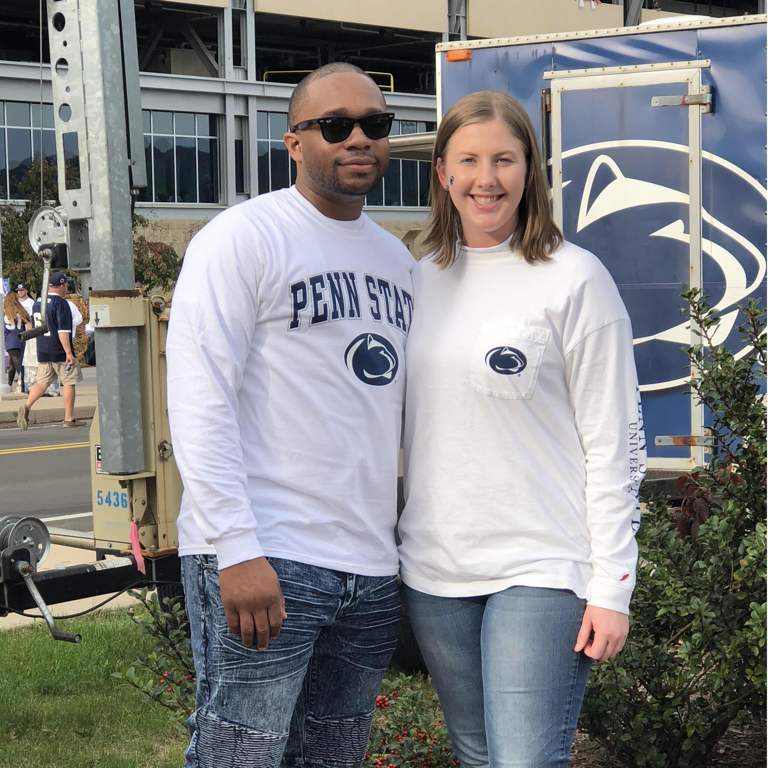 Our first football game and long trip (to State College, PA)