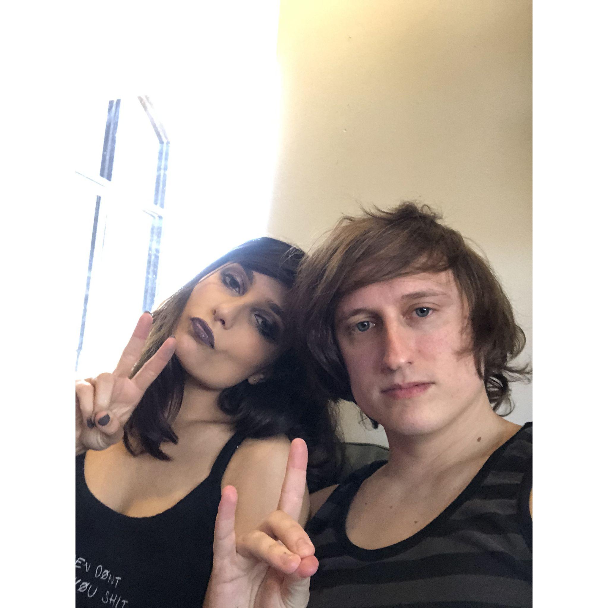 (2023) We called upon our emo ancestors for emo brunch. 
Also fun fact: This is the day Chaning proposed. Yes, we were still wearing this.
