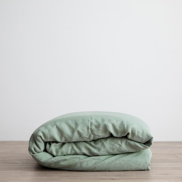 Sage Linen Queen Duvet Cover