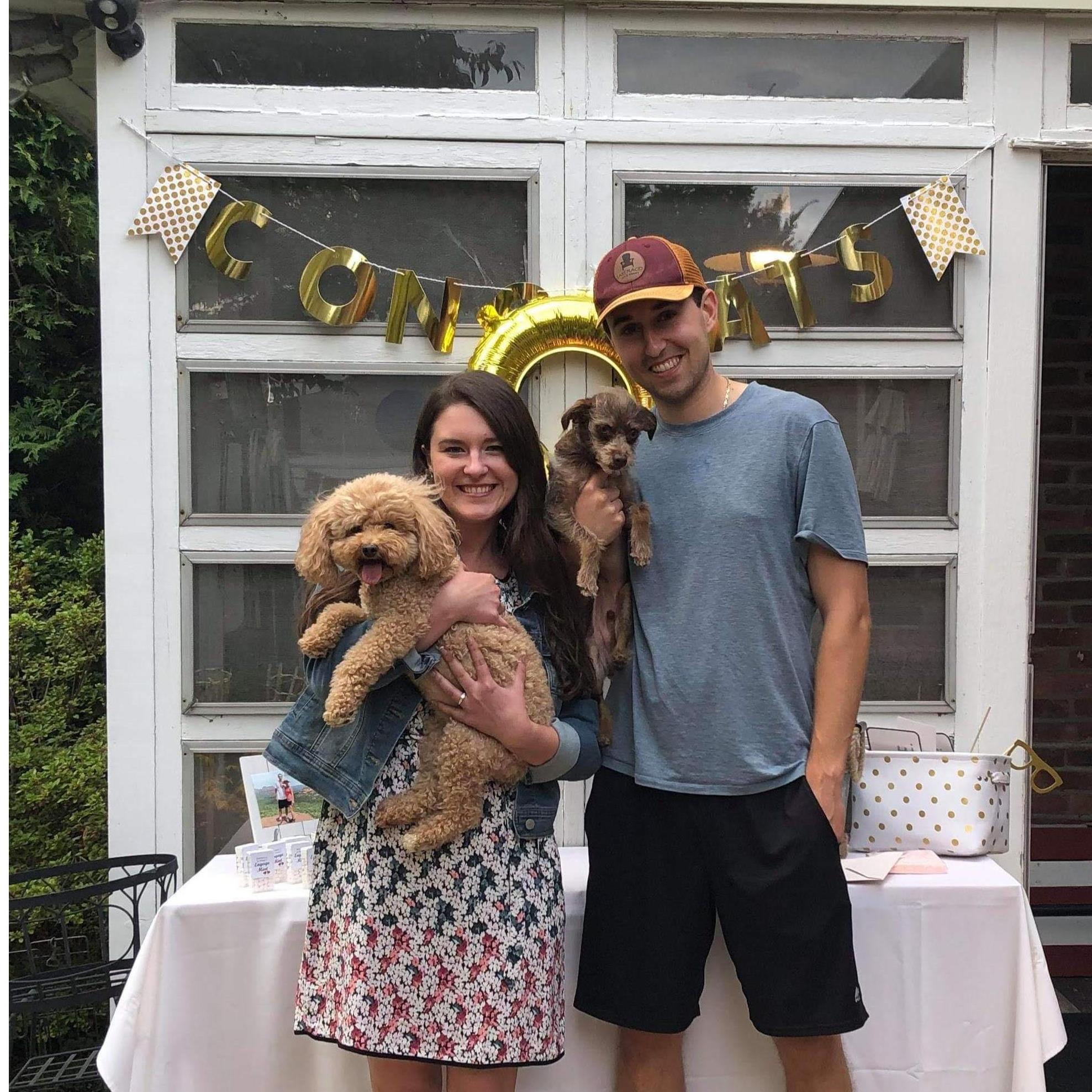 Engagement party and meeting of the families with Ryan's dogs!