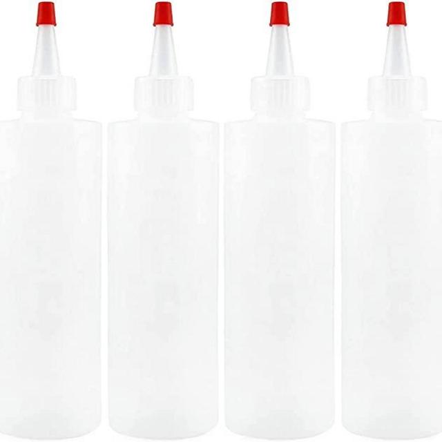 Cornucopia 8oz HDPE Plastic Squeeze Bottles w/Yorker Tips (6-Pack), Empty Refillable Bottles for Arts, Crafts & Kitchen (6 Pack)