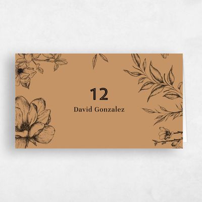 Light Camel, Yellow Wedding Place Card - Birkenfeld