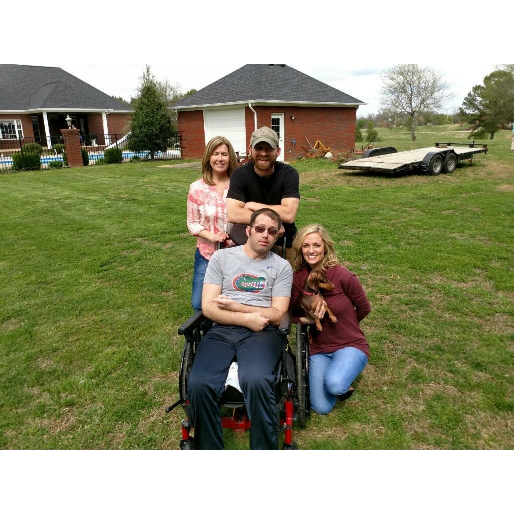 Easter spent at Aunt Melissa and Uncle Tommy's house in Lawrenceburg 2018. Pictured; Casey's mother, Nita. Casey. Caseys brother Wes and Elise.