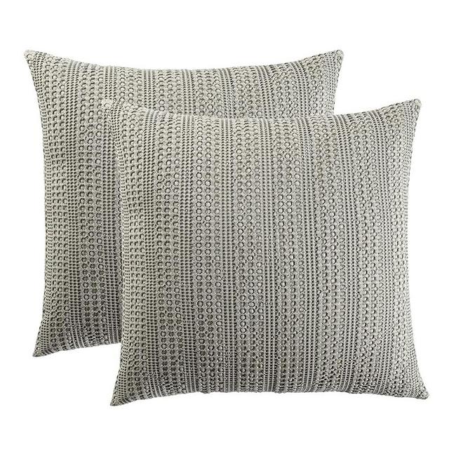Cocoploceus Stone Washed Waffle Throw Pillow Covers Set of 2 Decorative Pillow 18"x18",Soft Comfortable Cotton Square Pillowcase for Couch Sofa Chair Bed Car(Light Sage Green)