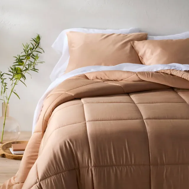 King/California King Rayon from Bamboo Comforter Set Light Adobe Clay - Casaluna™